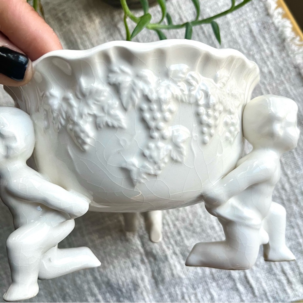 Vintage Lefton, Porcelain Renaissance Cherubs Bowl Japan 60’s-80’s - Picture 5 of 15
